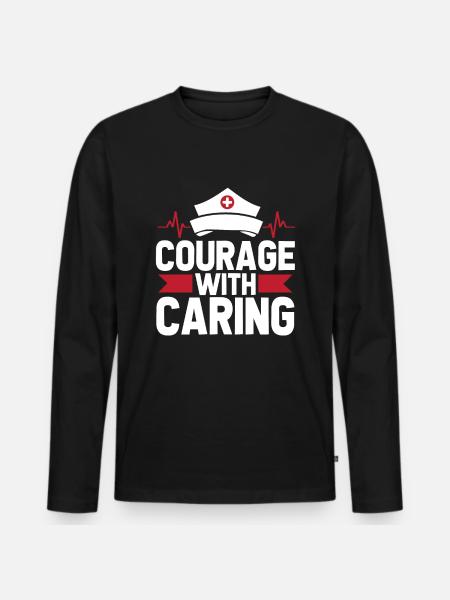 Krankenschwester - Männer Premium Bio Langarmshirt - Schwarz