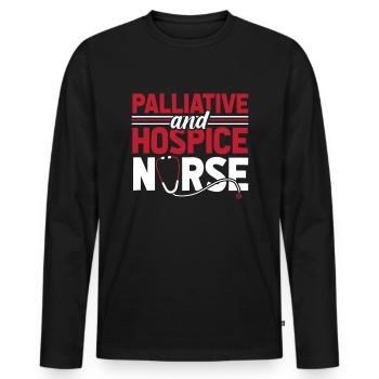 Krankenschwester Infirmière en soins palliatifs et en soins palliatifs - T-shirt manches longues Premium bio Homme - noir - Devant - Nico (187cm)