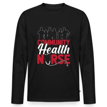 Krankenschwester Menschen Community Health Nurse - Männer Premium Bio Langarmshirt - Schwarz - Vorne - Nico (187cm)