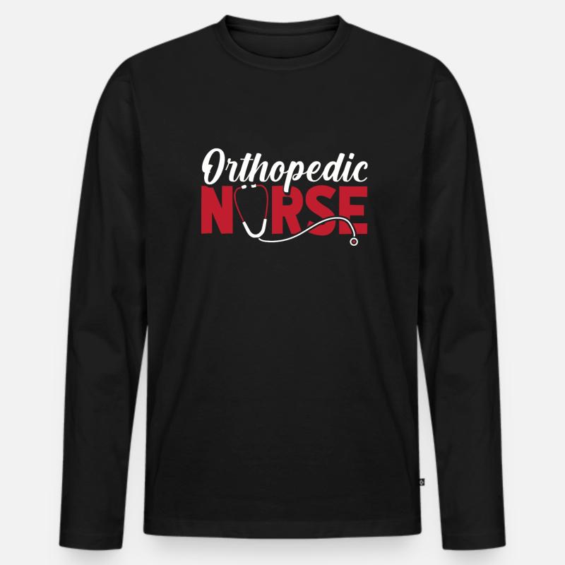 Krankenschwester Knochen Orthopedic Nurse - Männer Premium Bio Langarmshirt - Schwarz