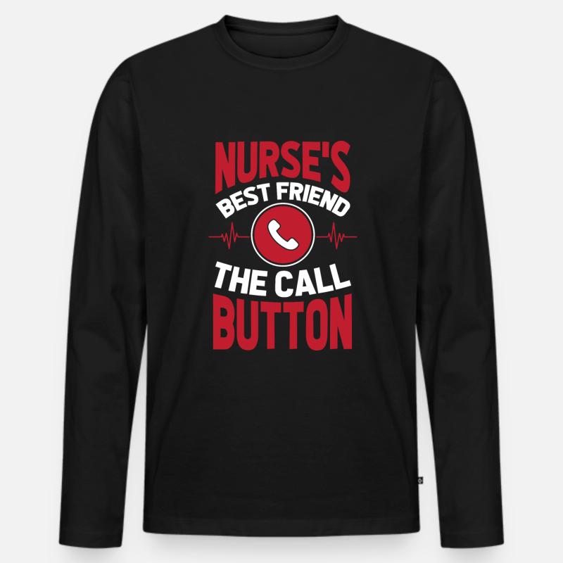 Krankenschwester - Männer Premium Bio Langarmshirt - Schwarz