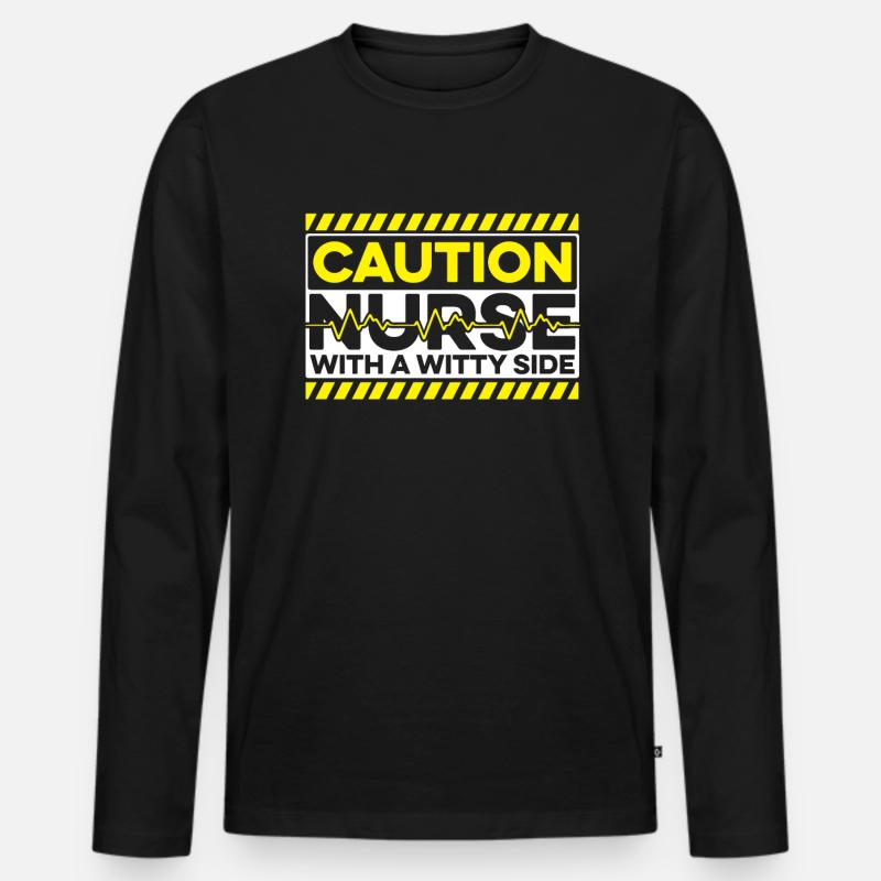 Krankenschwester - Männer Premium Bio Langarmshirt - Schwarz