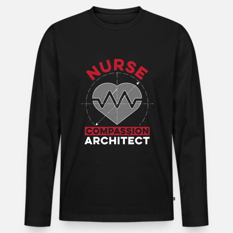 Krankenschwester Entwurf - Männer Premium Bio Langarmshirt - Schwarz