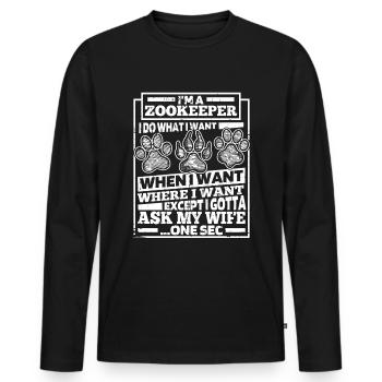 Tierpfleger Zoowärter - Männer Premium Bio Langarmshirt - Schwarz - Vorne - Nico (187cm)