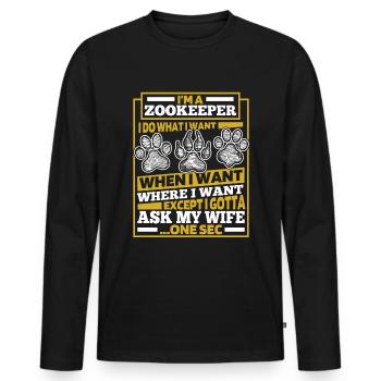 Tierpfleger Zoowärter - Männer Premium Bio Langarmshirt - Schwarz - Vorne - Nico (187cm)