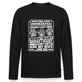 Tierpfleger Zoowärter - Männer Premium Bio Langarmshirt - Schwarz - Vorne - Nico (187cm)