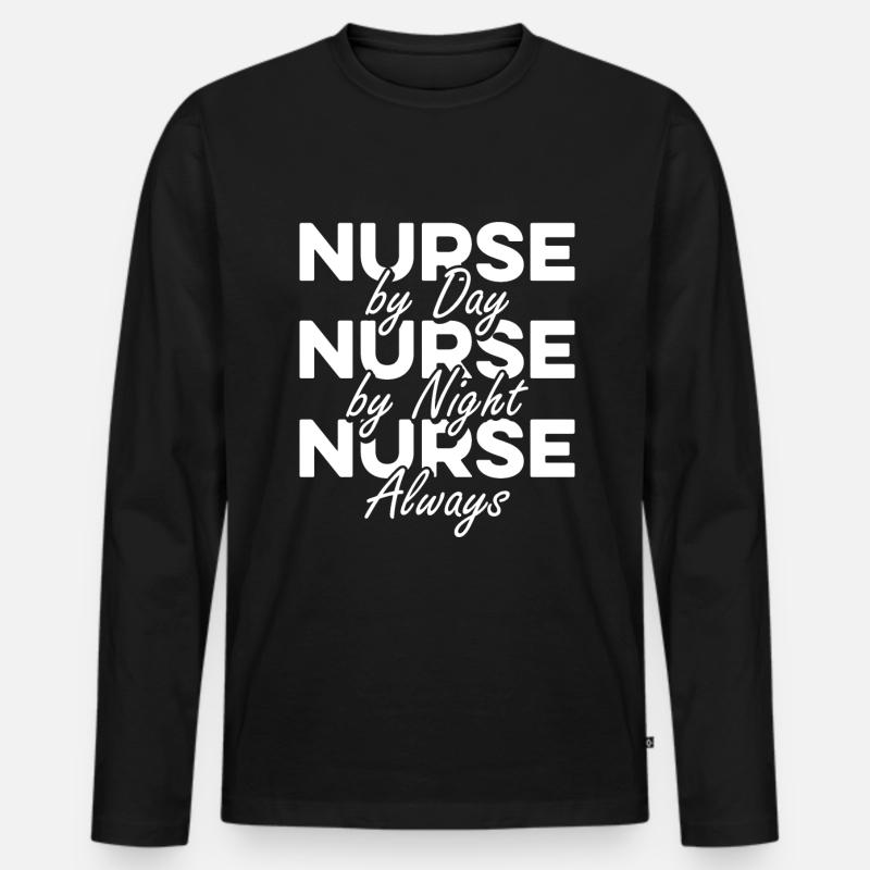 Krankenschwester Superheld - Männer Premium Bio Langarmshirt - Schwarz