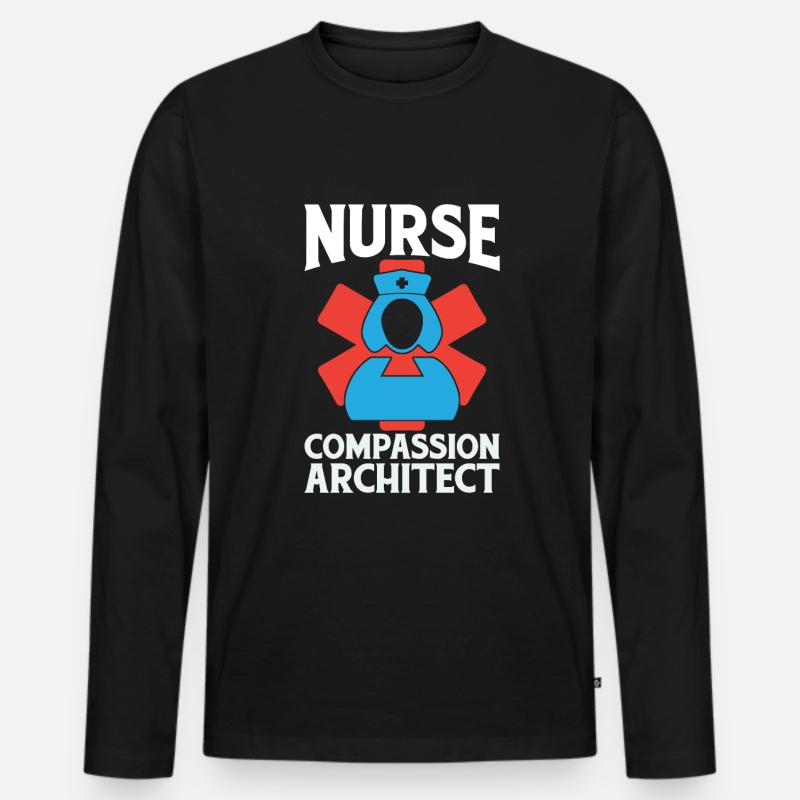 Krankenschwester - Männer Premium Bio Langarmshirt - Schwarz