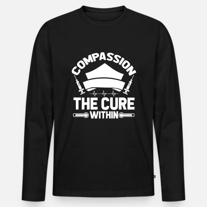 Krankenschwester - Männer Premium Bio Langarmshirt - Schwarz