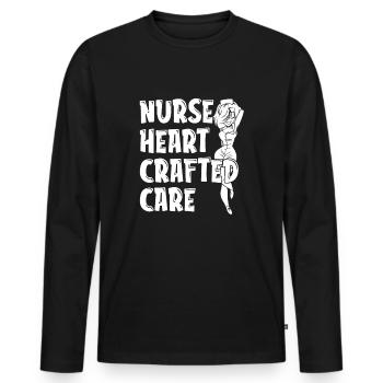 Infirmier - T-shirt manches longues Premium bio Homme - noir - Devant - Nico (187cm)