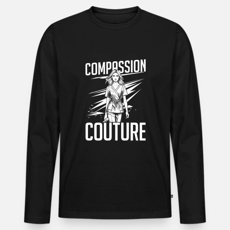 Krankenschwester Mode - Männer Premium Bio Langarmshirt - Schwarz