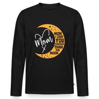 Moon Luna Love Moon Mom - Men's Premium Organic Long Sleeve Shirt - black - Front - Nico (187cm)