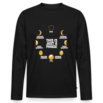 Mond Luna Just A Phase Moon - Men's Premium Organic Long Sleeve Shirt - black - Front - Nico (187cm)
