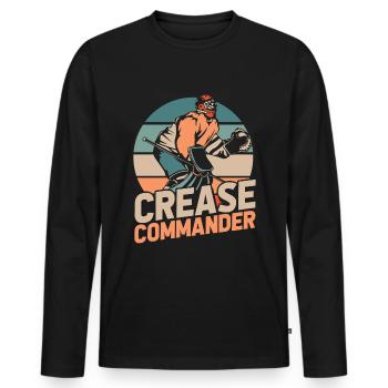 Eishockey Torwart Handschuhsparender Puck - Men's Premium Organic Long Sleeve Shirt - black - Front - Nico (187cm)