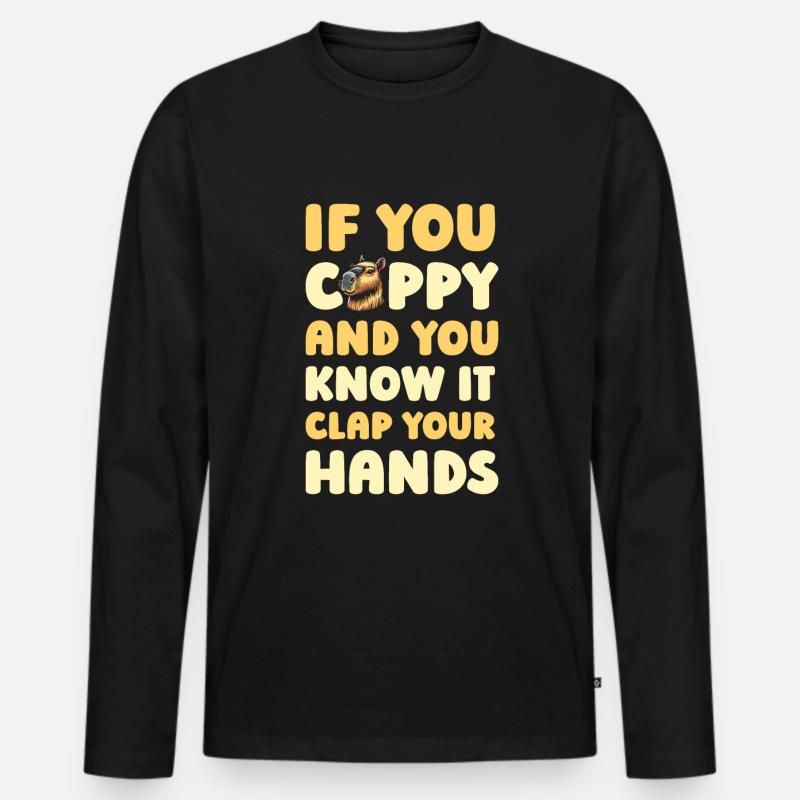 Capybara Wasserschwein - Männer Premium Bio Langarmshirt - Schwarz