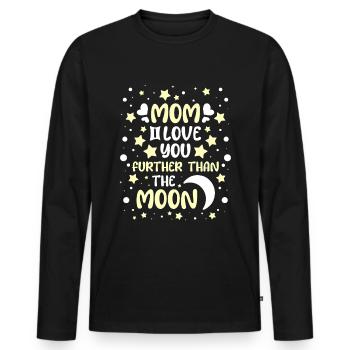 Moon Luna Love Moon Mom - Men's Premium Organic Long Sleeve Shirt - black - Front - Nico (187cm)