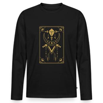 Moon Tarot Card Tarot Moon - Men's Premium Organic Long Sleeve Shirt - black - Front - Nico (187cm)