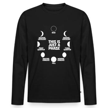 Mond Luna Just A Phase Moon - Men's Premium Organic Long Sleeve Shirt - black - Front - Nico (187cm)