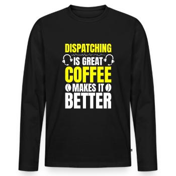 Centre d’opérations du centre de contrôle des appels d’urgence - T-shirt manches longues Premium bio Homme - noir - Devant - Nico (187cm)