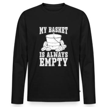 Ice Hockey Goalkeeper Goalkeeper Puck - Men's Premium Organic Long Sleeve Shirt - black - Front - Nico (187cm)