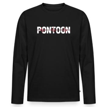 Bateau ponton Ekg Heartbeat - T-shirt manches longues Premium bio Homme - noir - Devant - Nico (187cm)