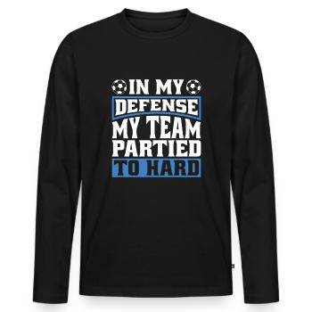 Soccer Coach In My Defense - Men's Premium Organic Long Sleeve Shirt - black - Front - Nico (187cm)