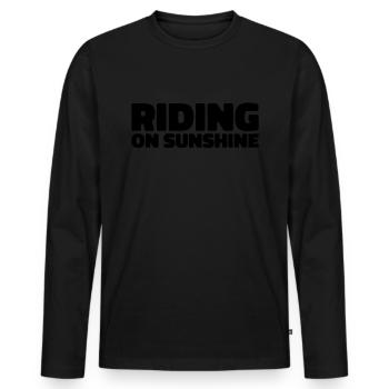 Pferd Reitsport - Männer Premium Bio Langarmshirt - Schwarz - Vorne - Nico (187cm)