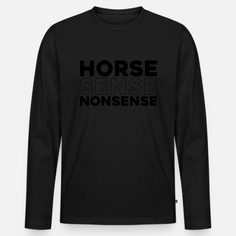 Pferd Reitsport - Männer Premium Bio Langarmshirt - Schwarz