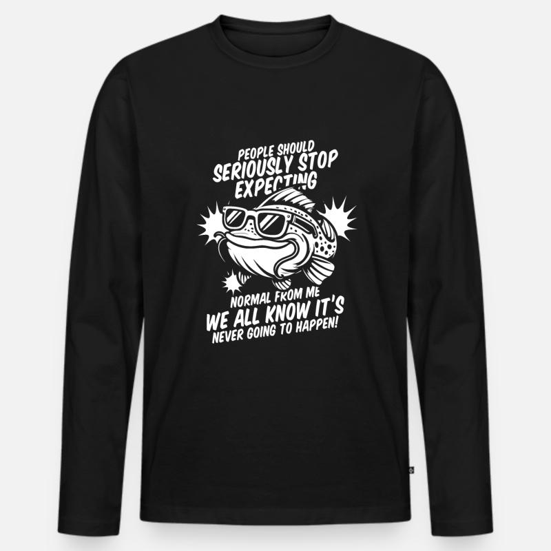 Wels - Männer Premium Bio Langarmshirt - Schwarz