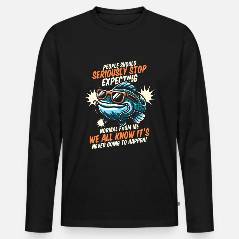 Wels - Männer Premium Bio Langarmshirt - Schwarz