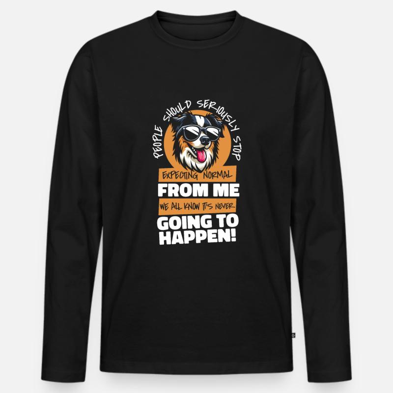 Australian Shepherd - Männer Premium Bio Langarmshirt - Schwarz