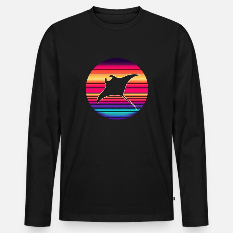 Mantarochen - Männer Premium Bio Langarmshirt - Schwarz