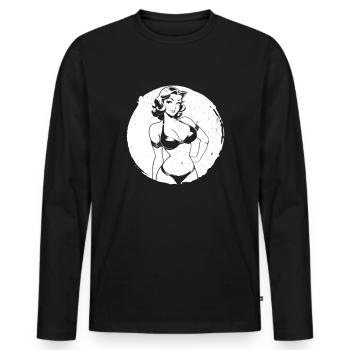 Pin-up Girl - Männer Premium Bio Langarmshirt - Schwarz - Vorne - Nico (187cm)