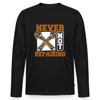 Car mechanic - Men's Premium Organic Long Sleeve Shirt - black - Front - Nico (187cm)