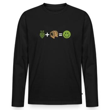 Hobby Brewer Beer Craft Beer - Men's Premium Organic Long Sleeve Shirt - black - Front - Nico (187cm)