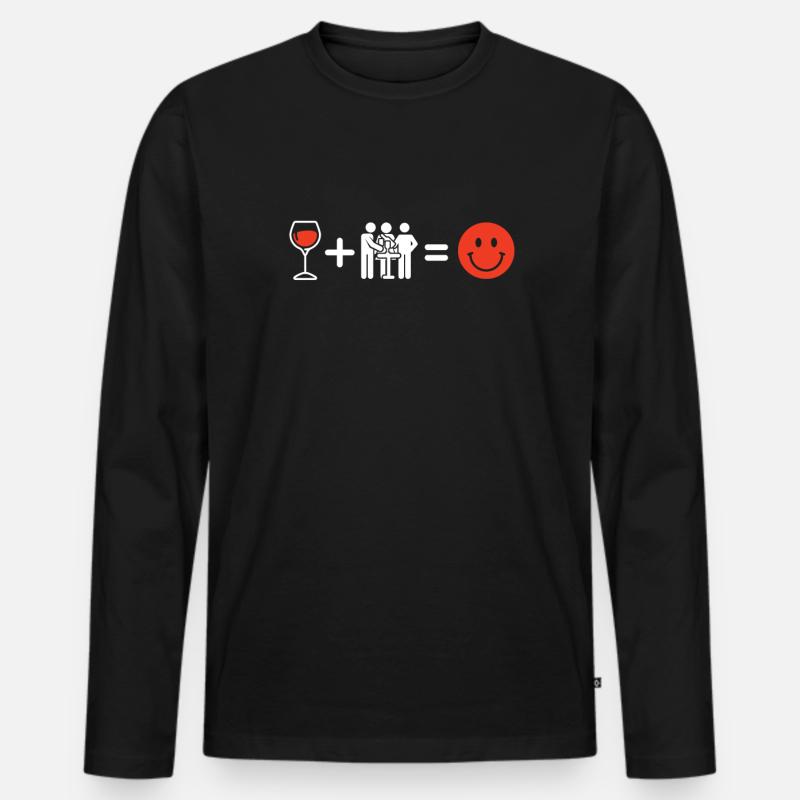 Wein Winzer - Männer Premium Bio Langarmshirt - Schwarz