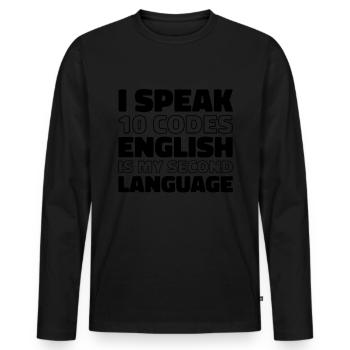 Emergency Call Control Center Operations Center - Men's Premium Organic Long Sleeve Shirt - black - Front - Nico (187cm)