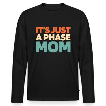 Mond Luna Just A Phase Moon - Men's Premium Organic Long Sleeve Shirt - black - Front - Nico (187cm)