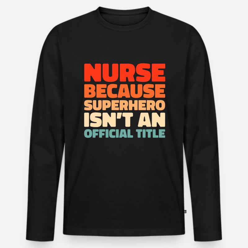 Krankenschwester - Männer Premium Bio Langarmshirt - Schwarz