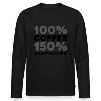 Coffee Cafe - Men's Premium Organic Long Sleeve Shirt - black - Front - Nico (187cm)