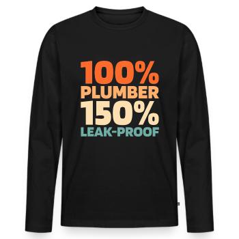 Plumber Installer - Men's Premium Organic Long Sleeve Shirt - black - Front - Nico (187cm)