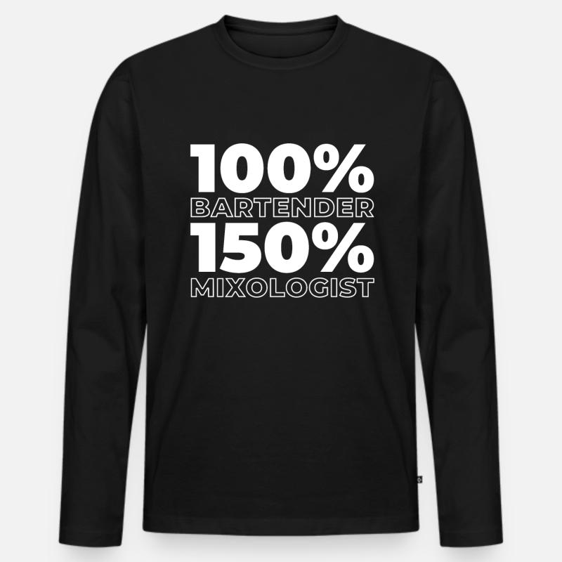 Barkeeper Bartender - Männer Premium Bio Langarmshirt - Schwarz