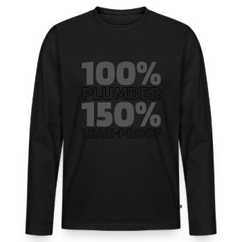 Plumber Installer - Men's Premium Organic Long Sleeve Shirt - black - Front - Nico (187cm)