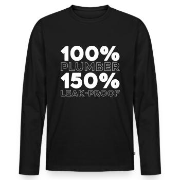 Plumber Installer - Men's Premium Organic Long Sleeve Shirt - black - Front - Nico (187cm)