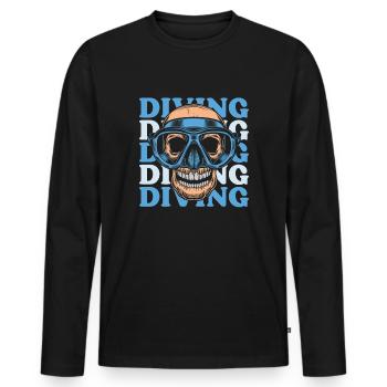 Tauchen Taucher - Männer Premium Bio Langarmshirt - Schwarz - Vorne - Nico (187cm)
