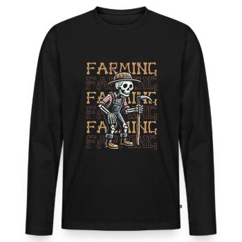 Farmer Farmer - Men's Premium Organic Long Sleeve Shirt - black - Front - Nico (187cm)