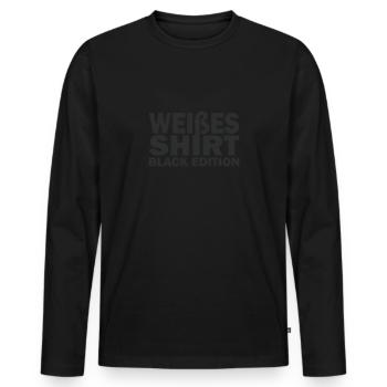 Discover the depth of black in any design - Men's Premium Organic Long Sleeve Shirt - black - Front - Nico (187cm)