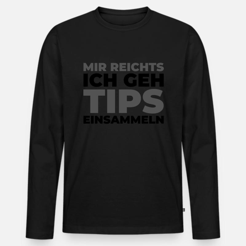 Kellner Kellnerin - Männer Premium Bio Langarmshirt - Schwarz