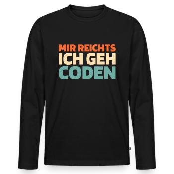 Developer, Coder, Programmer - Men's Premium Organic Long Sleeve Shirt - black - Front - Nico (187cm)