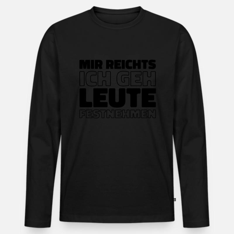 Polizist Polizei - Männer Premium Bio Langarmshirt - Schwarz
